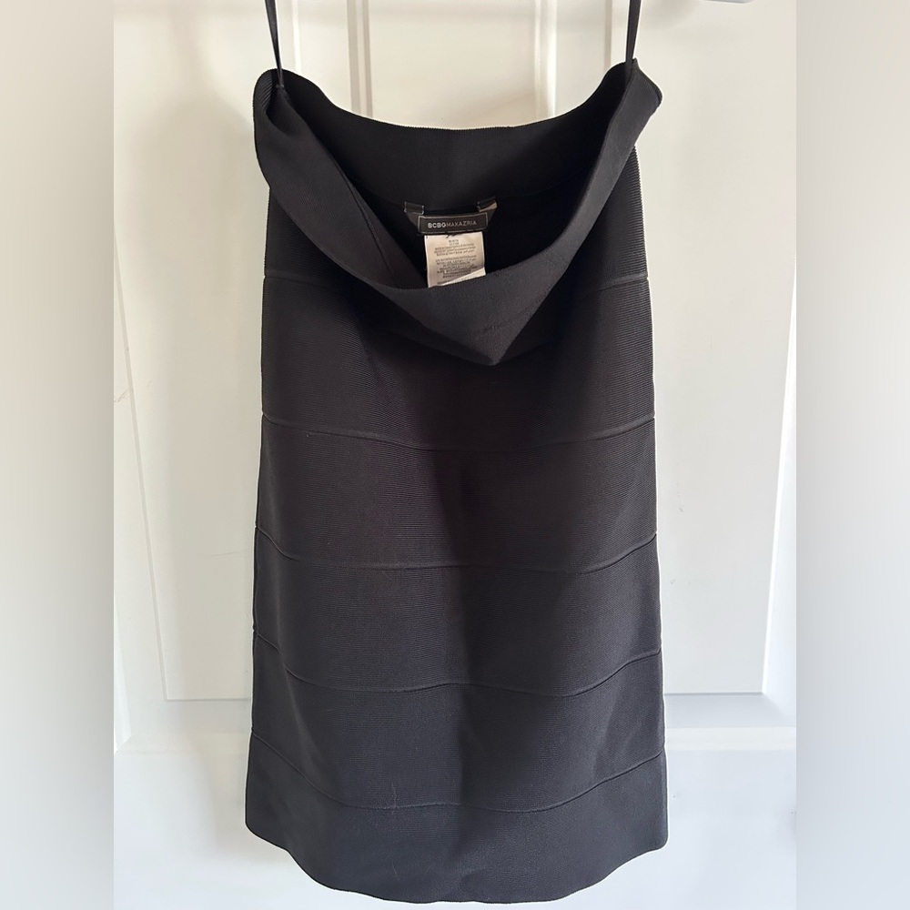BCBGMaxAzria Black Ribbed Pencil Skirt